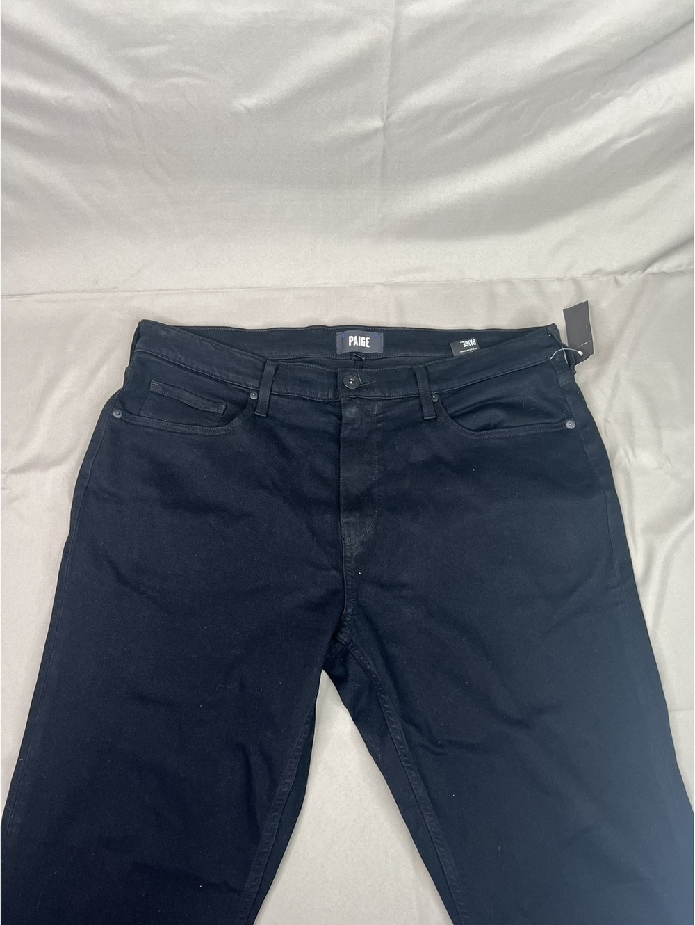 Paige Mens 36 Federal Pants Navy Blue Slim Straight Stretch Twill